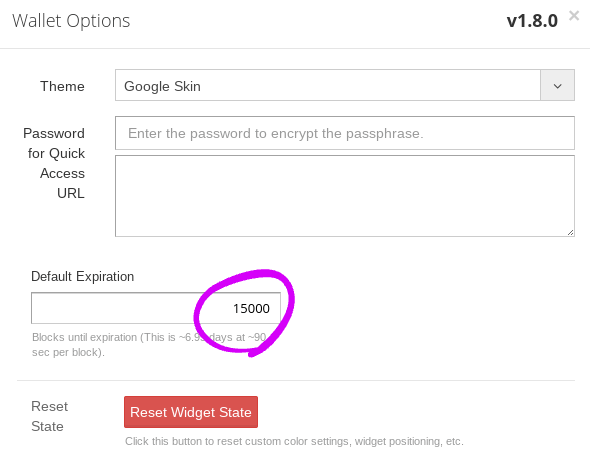 defailt expiration